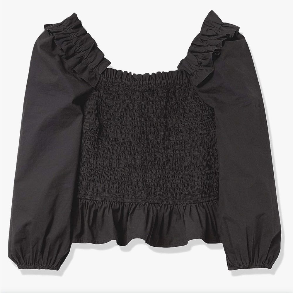 The Drop Women's Marisol Long-Sleeve Ruffle Smocked Top